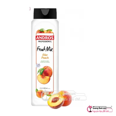 Andros Fruit Mix Đào 820ml, Chai 820ml, thùng 8