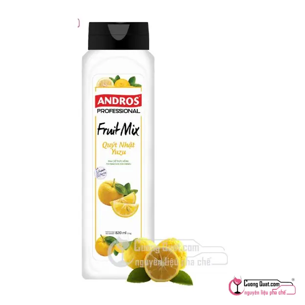 Andros Fruit Mix Quýt Nhật Yuzu 820ml, Chai 820ml, thùng 8