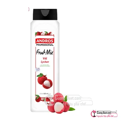 Andros Fruit Mix Vải 820ml, Chai 820ml, thùng 8