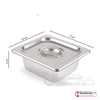Bộ Khay và Nắp Inox 1/6, Cái