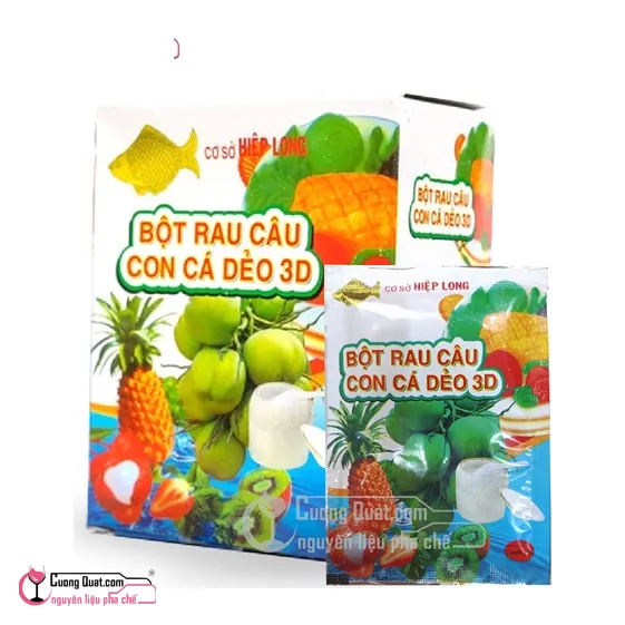Bột Rau Câu Con Cá Dẻo Hiệp Long 132g, Hộp 132g, thùng 10