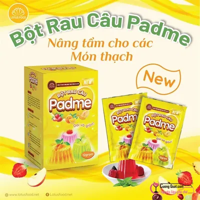 Bột Rau Câu PadMe 132g, Hộp 132g, thùng 10