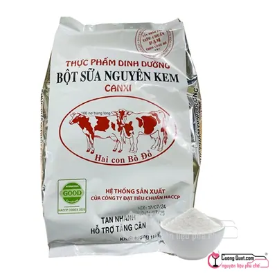 Bột Sữa Hai Con Bò Đỏ 500g, Gói 500g, thùng 30