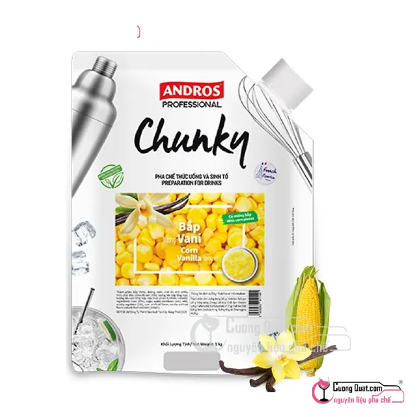 Chunky Bắp Vani 1kg, Gói 1kg, thùng 8