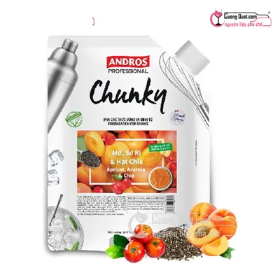 Chunky Mơ Sơ Ri Hạt Chia 1kg, Gói 1kg, thùng 8