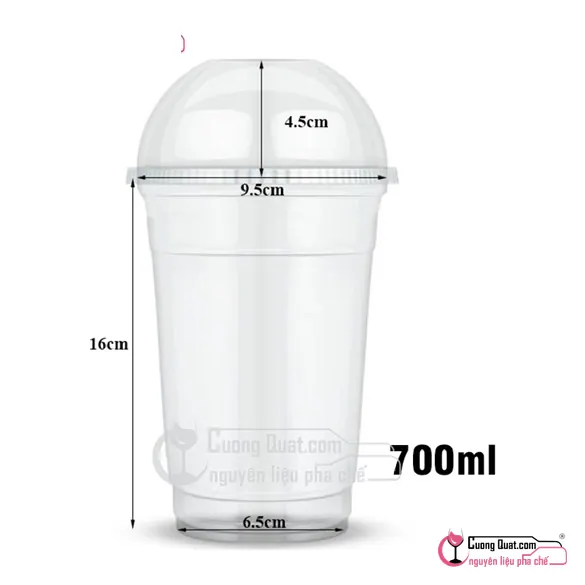Combo 50 Ly+50 Nắp Cầu 700ml, 1Cây 50