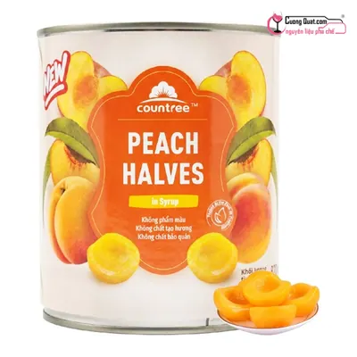 Đào Ngâm Countree 820g, Lon 820g, thùng 12
