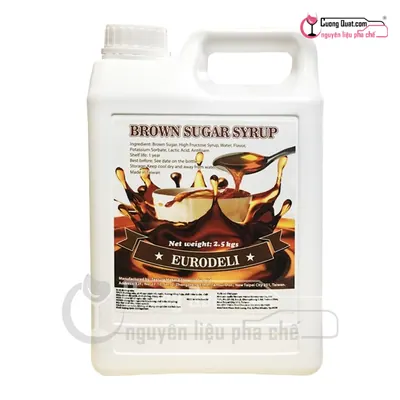 Đường Đen Eurodeli 2.5kg, Chai 2.5kg, thùng 6