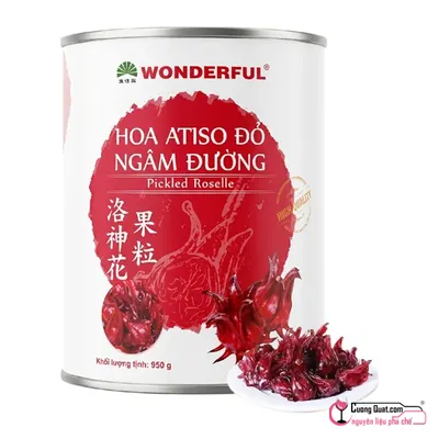Hoa Atiso Đỏ Ngâm Wonderful 950g, Hộp 950g, thùng 12