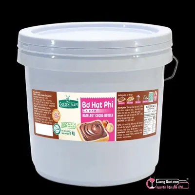 [HỘP 5KG] GDF Bơ Hạt Phỉ Ca Cao 5kg, XÔ 5kg