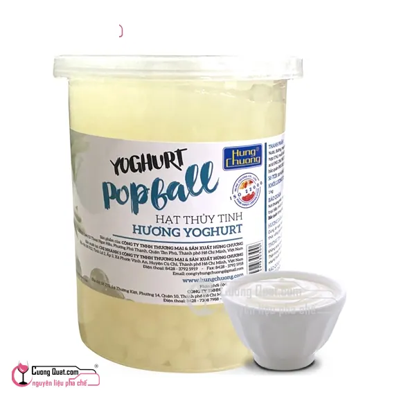 Hùng Chương Thủy Tinh 1kg Yogurt, Hủ 1kg, thùng 12