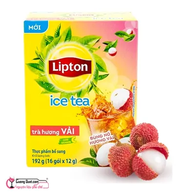 Lipton Trà Ice Tea Vải 192g (16 gói x12g), Hộp 192g, thùng 30