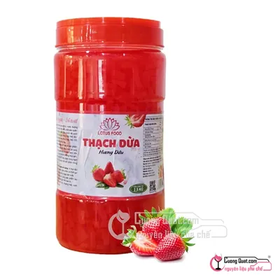 Lotus Thạch Dừa Hương Dâu 2.5kg, Hủ 2.5kg, thùng 8
