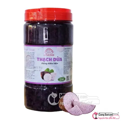 Lotus Thạch Dừa Hương Khoai Môn 2.5kg, Hủ 2.5kg, thùng 8