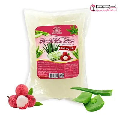 Lotus Thạch Nha Đam Hương Vải 1kg, Gói 1kg, thùng 10