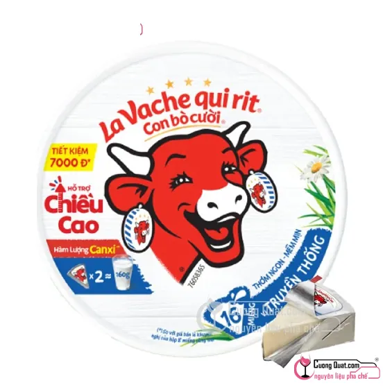 Phô Mai Bò Cười 16 Miếng 224g, Hộp 224g, thùng 32