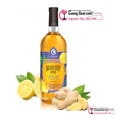 Pomona Siro Gừng & Chanh 1L, Chai 1L, thùng 6