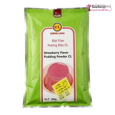 Pudding Dâu Chính Long 500g, Gói 500g, thùng 12