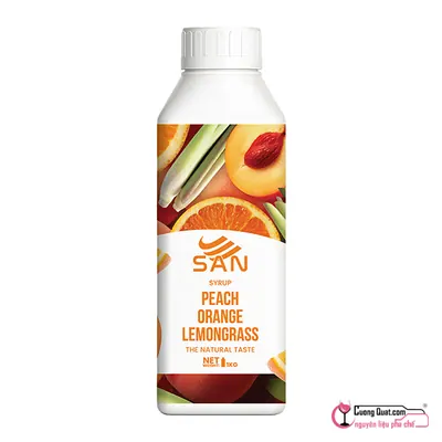 San Siro Đào Cam Sả 1kg, Chai 1kg, thùng 12