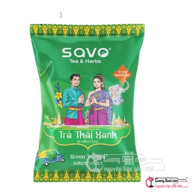 Savo Trà Thái Xanh Nguyên Bản 200g, Túi 200g, thùng 12