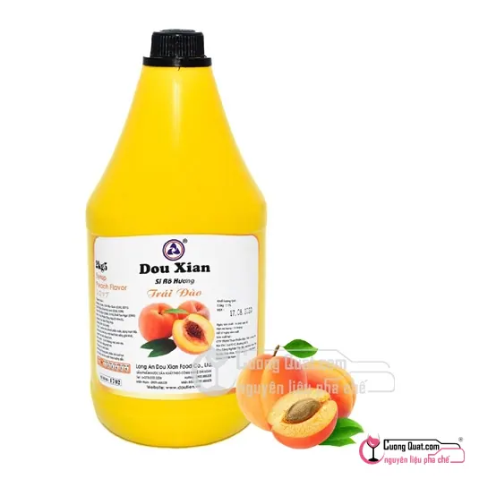 Siro Đào Đỏ Douxian 2.5kg, Chai 2.5kg, thùng 6