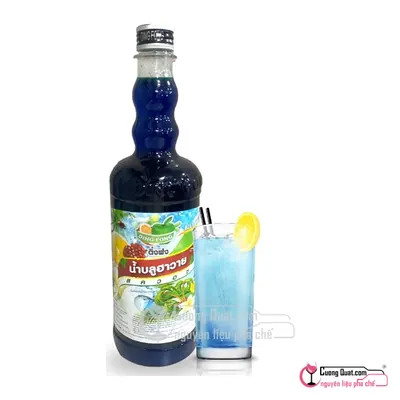 Siro Dingfong Blue Hawai 760ml, Chai 760ml, thùng 12