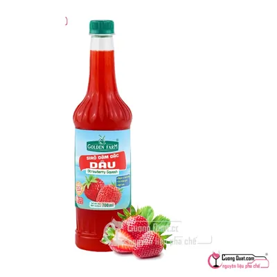 Siro GDF Dâu Đậm Đặc 700ml, Chai 700ml, thùng 12
