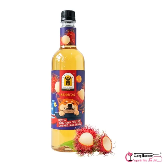 Siro Hestia Chôm Chôm 750ml, Chai 750ml, thùng 12