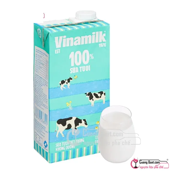 Sữa Tươi Vinamilk KHÔNG ĐƯỜNG 1L, Hộp 1L, thùng 12