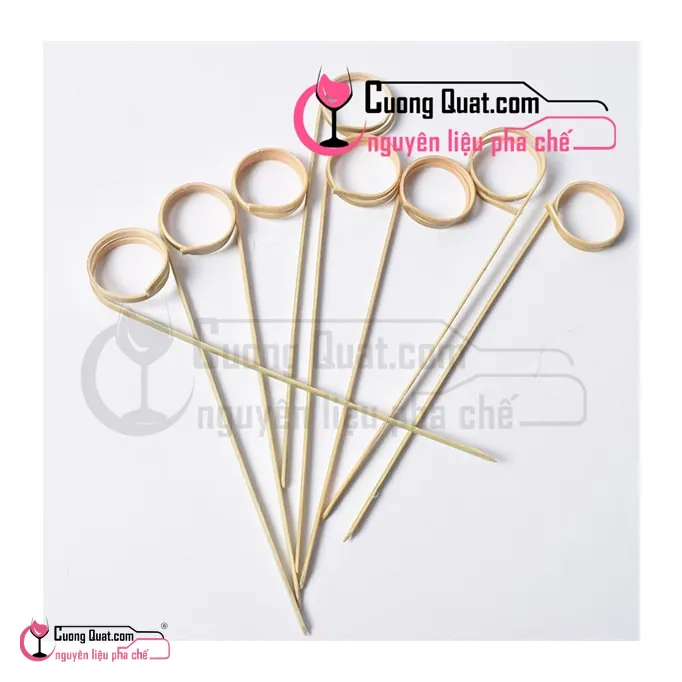 Tăm Tre Xiên Trái Cây Đuôi Tròn Tự Nhiên 12cm, Cái
