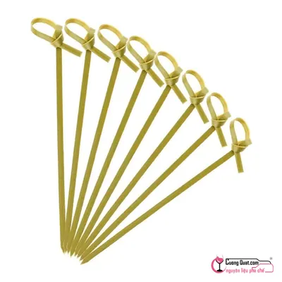 Tăm Tre Xiên Trái Cây Thắt Nút Tự Nhiên 100 cái – 12cm, Cái