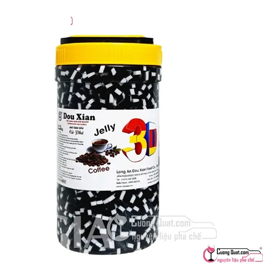 Thạch 3D Nhỏ Cà Phê Douxian 2.5kg, Hủ 2.5kg, thùng 6