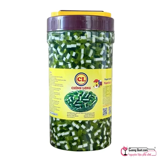 Thạch Chính Long 3D Matcha 2.3kg, Hộp 2.3kg, thùng 6