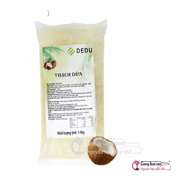 Thạch Dừa Dedu 1.5kg, Gói 1.5kg, thùng 12