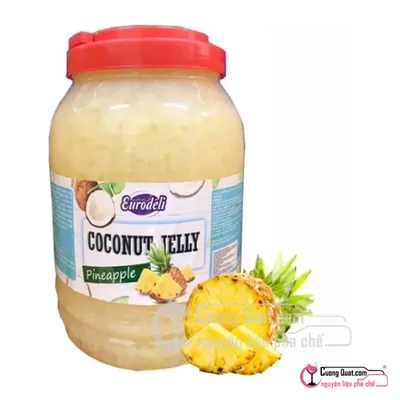 Thạch Dừa Eurodeli Thơm 3.8kg, Hủ 3.8kg, thùng 4