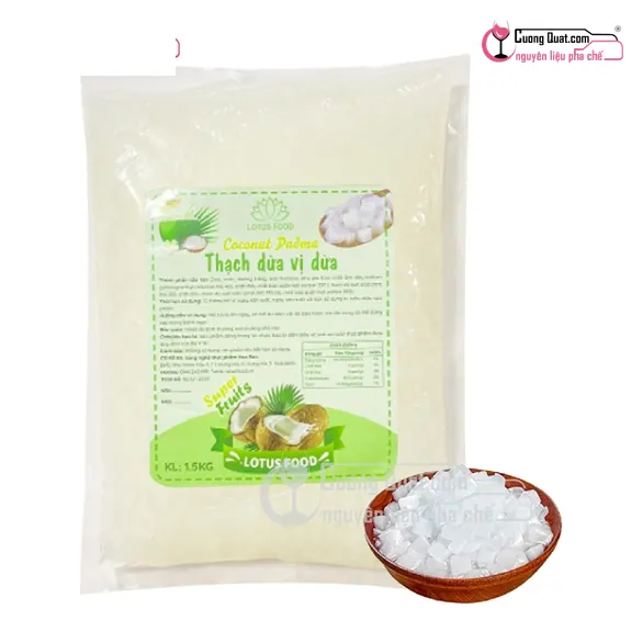 Thạch Dừa Lotus Nguyên Vị 1.5kg, Gói 1.5kg, thùng 10