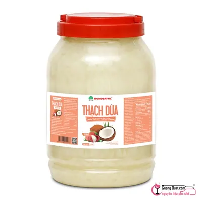 Thạch Dừa Vải Wonderful 3.8kg, Hủ 3.8kg, thùng 4