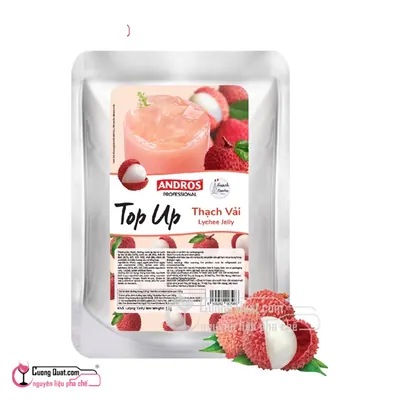 Thạch Top Up Vải 1kg, Gói 1kg, thùng 8