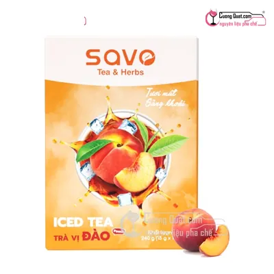 Trà Hòa Tan Đào Savo 240g, Hộp 240g, thùng 24
