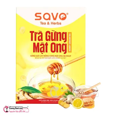 Trà Hòa Tan Gừng Mật Ong Savo 120g, Hộp 120g, thùng 24