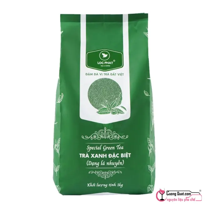 Trà Xanh Lộc Phát Đặc Biệt (Lá Nhuyễn) 1kg, Gói 1kg, thùng 12