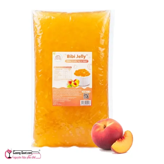 Trân Châu 3Q Bibi Đào 2kg, Gói 2kg, thùng 6