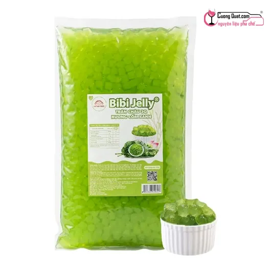 Trân Châu 3Q Bibi Hương Cốm Xanh 2kg, Gói 2kg, thùng 6