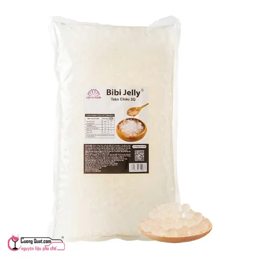 Trân Châu 3Q Trắng Bibi 2kg, Gói 2kg, thùng 6