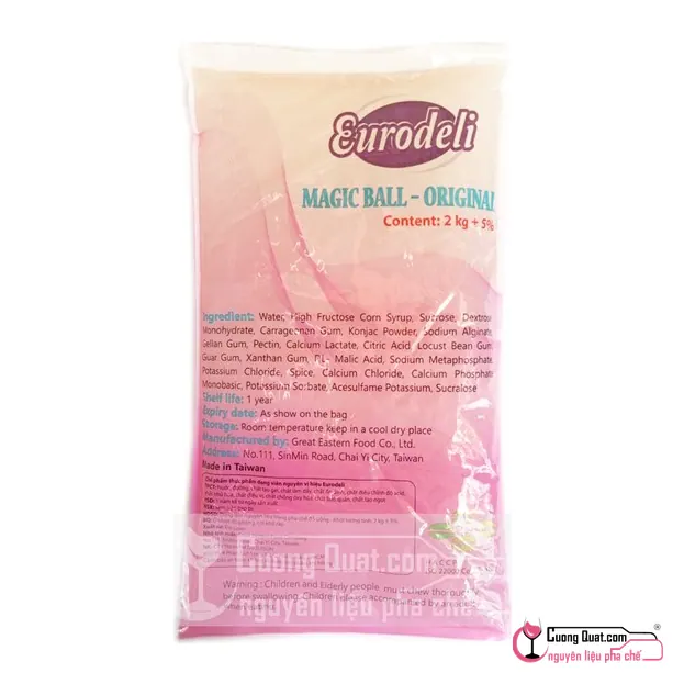 Trân Châu 3Q Trắng Eurodeli Taiwan 2kg, Gói 2kg, thùng 6