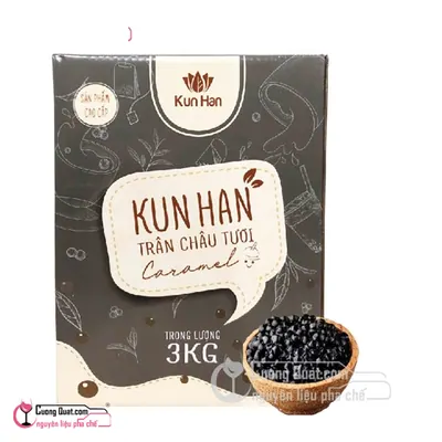 Trân Châu Caramel KunHan 3kg, Gói 3kg, thùng 6