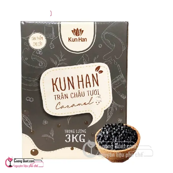 Trân Châu Caramel KunHan 3kg, Gói 3kg, thùng 6