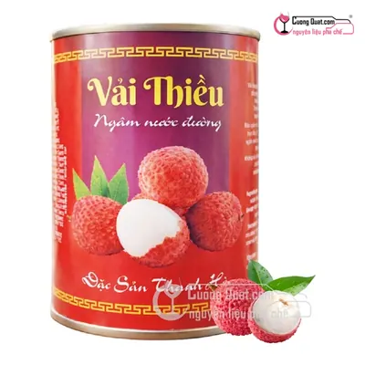Vải Ngâm Lotus Tem Đỏ 560g, Hộp 560g, thùng 12