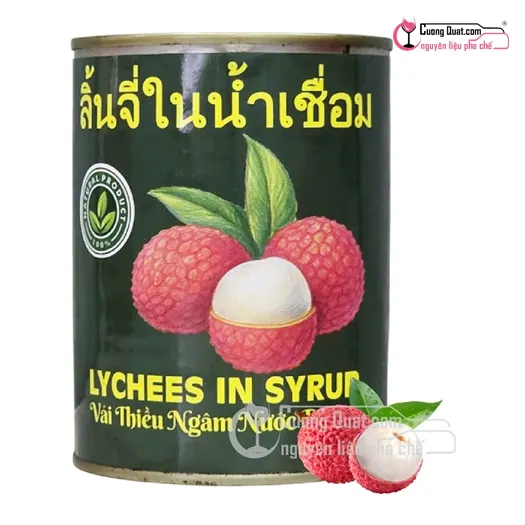 Vải Ngâm Lotus Tem Xanh 560g, Hộp 560g, thùng 12