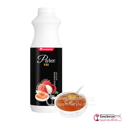 Wonderful Mứt Puree Vải 1.3kg, Chai 1.3kg, thùng 6